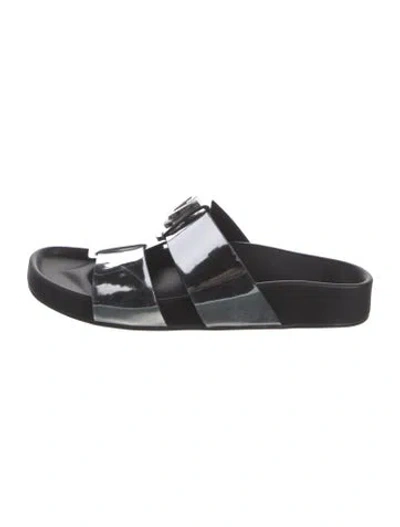 Pre-owned Christian Louboutin Patent Leather Slides