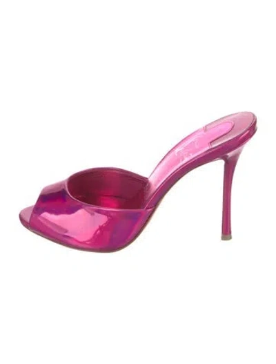 Pre-owned Christian Louboutin Patent Leather Slides