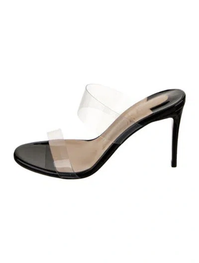Pre-owned Christian Louboutin Patent Leather Slides In Transparent