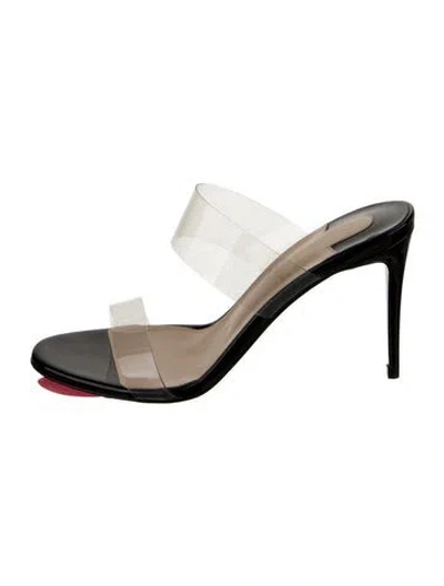 Pre-owned Christian Louboutin Patent Leather Slides In Transparent