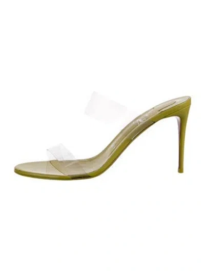 Pre-owned Christian Louboutin Patent Leather Slides In Yellow