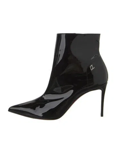 Pre-owned Christian Louboutin Patent Leather Sock Boots In Black