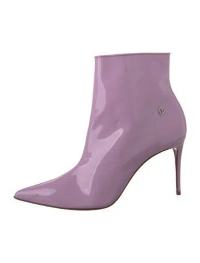 Pre-owned Christian Louboutin Patent Leather Sock Boots In Pink