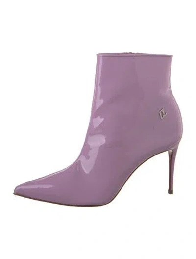 Pre-owned Christian Louboutin Patent Leather Sock Boots In Pink