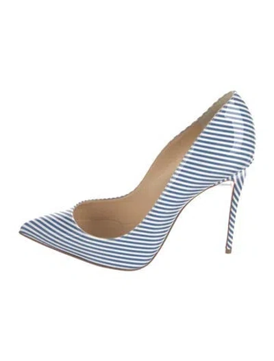 Pre-owned Christian Louboutin Patent Leather Striped Pumps In Multi