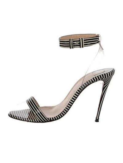 Pre-owned Christian Louboutin Patent Leather Striped Sandals In Multi
