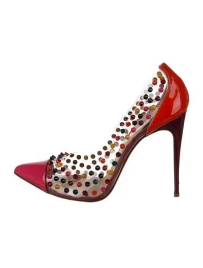 Pre-owned Christian Louboutin Patent Leather Studded Accents Pumps In Multi