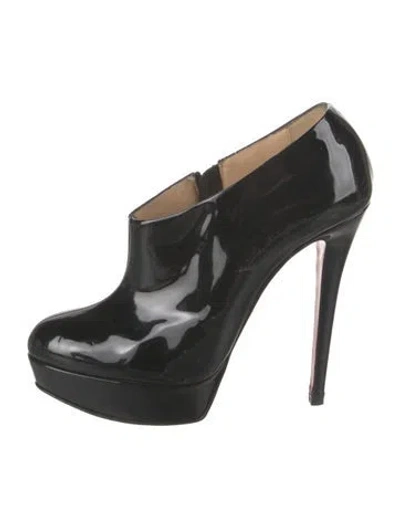 Pre-owned Christian Louboutin Patent Leather T-strap Pumps In Black