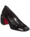 Christian Louboutin Minny Patent Red Sole Pumps In Black