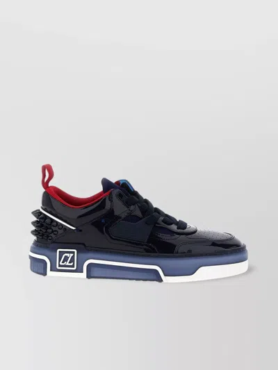 Christian Louboutin 'patent Trim Perforated Sole' Sneakers In Black