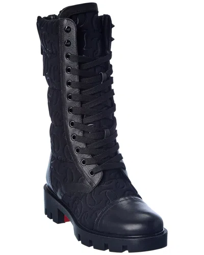 Christian Louboutin Pavleta Neoprene & Leather Boot In Black