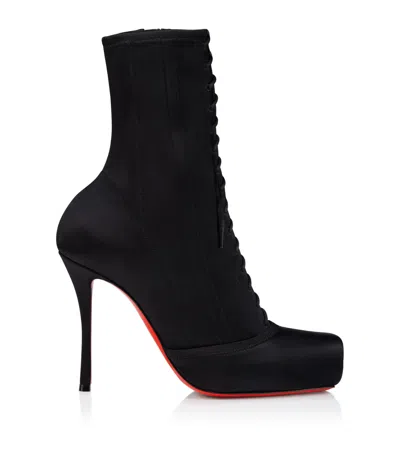 Christian Louboutin Pavlova Leather-satin Boots 100 In Black