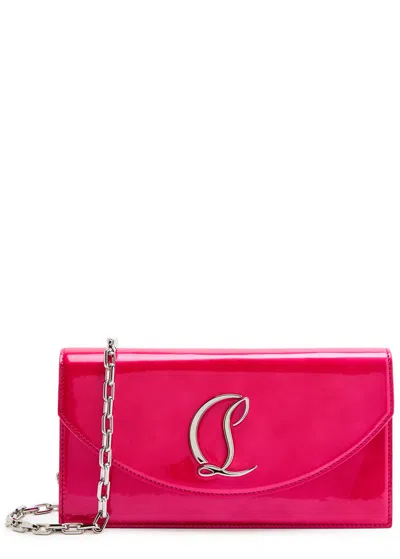 Christian Louboutin Pearlescent Patent Leather Clutch In Pink