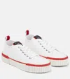 Christian Louboutin Pedro Donna Junior White Canvas Sneakers In Multicoloured