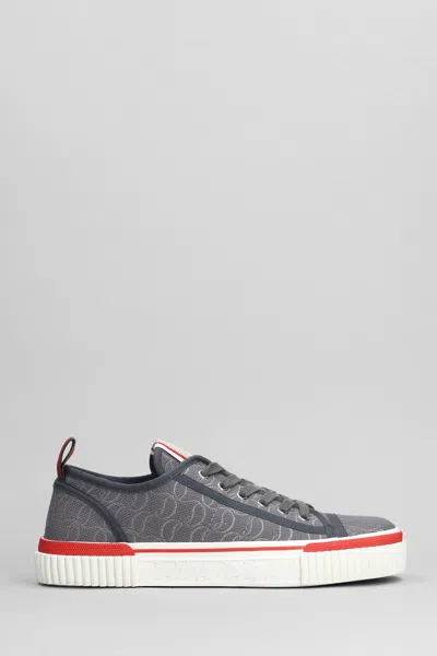 CHRISTIAN LOUBOUTIN PEDRO JUNIOR SNEAKERS IN BLUE COTTON