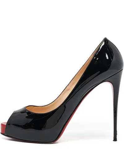 Pre-owned Christian Louboutin Peep-toe Patent Leather Pumps