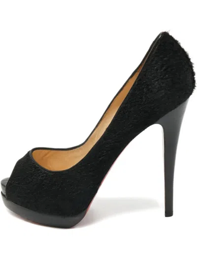 Pre-owned Christian Louboutin Peep-toe Platform Sandals In Black