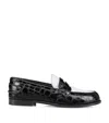 Christian Louboutin Donna Croc-embossed Leather Penny Loafers In Multi