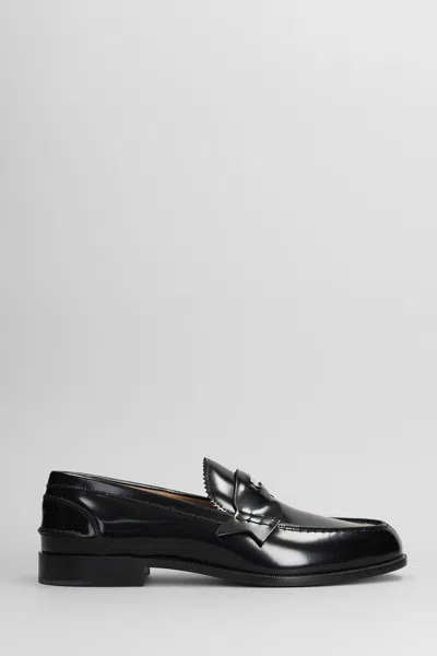 Christian Louboutin Penny Loafers In Black Leather