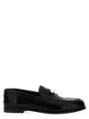 Christian Louboutin Penny Donna Crocodile-effect Leather Loafers In Black