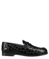 Christian Louboutin Penny Donna Crocodile-effect Leather Loafers In Black