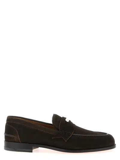 Christian Louboutin Penny Loafers In Brown