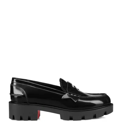 CHRISTIAN LOUBOUTIN PENNY LUG DONNA LEATHER LOAFERS