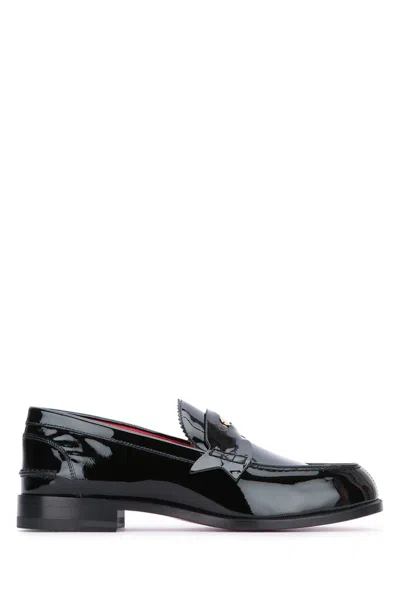 Christian Louboutin Penny Night Strass Loafers In Black/lin Loubi