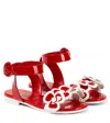 Christian Louboutin Pensatoi Appliqué Patent Leather Sandals In White