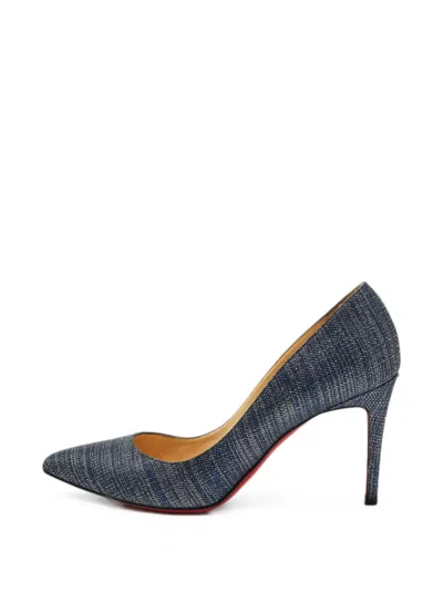 Pre-owned Christian Louboutin Pigalle Follies Pointed-toe Heeled Pumps In Blue