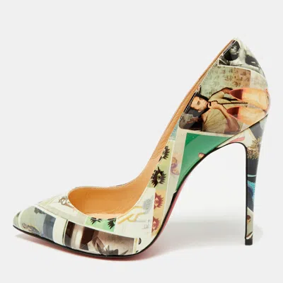 Pre-owned Christian Louboutin Pigalle Follies Size 38 Multicolor Patent Leather Pumps