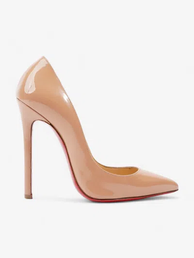 Christian Louboutin Pigalle Heels 120 Patent Leather In Beige