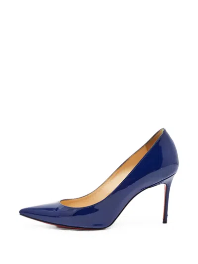 Pre-owned Christian Louboutin Pigalle Patent Leather Pumps In Blue