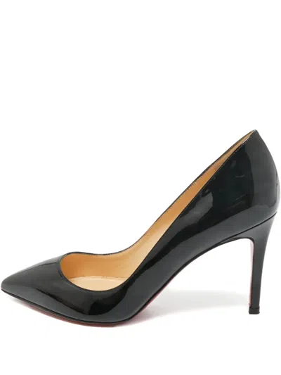 Pre-owned Christian Louboutin Pigalle Pointed-toe Patent Leather Pumps In Black