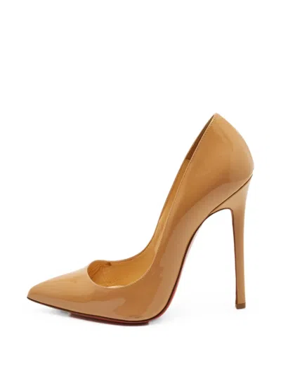 Pre-owned Christian Louboutin Pigalle Pointed-toe Pumps In Neutrals