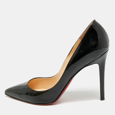 Pre-owned Christian Louboutin Pigalle Size 38 Black Patent Leather Pumps