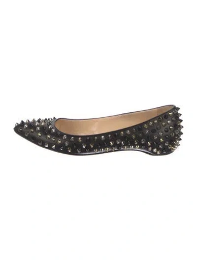 Pre-owned Christian Louboutin Pigalle Spike Flats Spike Accents Flats In Black