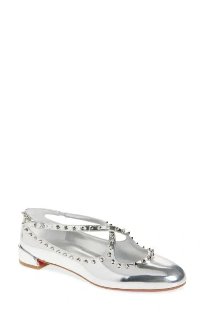 Christian Louboutin Pilouta Jane Mary Jane Flat In Silver