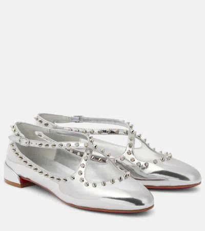 Christian Louboutin Pilouta Jane Mary Jane Flat In Silver
