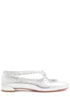 Christian Louboutin Pilouta Jane Spikes Metallic Leather Flats
