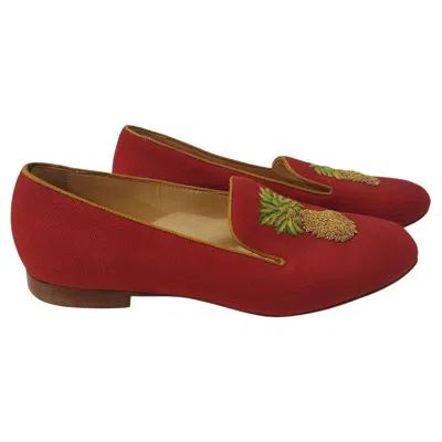 Pre-owned Christian Louboutin Pineapple Slippers It 37, 5 In Brown