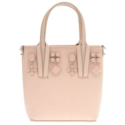 Pre-owned Christian Louboutin Pink Beige Leather Tote Bag ()