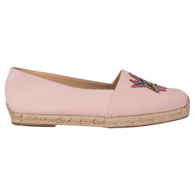 Pre-owned Christian Louboutin Pink Canvas Mom And Dad Espadrilles Shoes 39 Fit 38.5