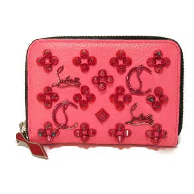 Pre-owned Christian Louboutin Pink Leather Coin Purse/coin Case ()