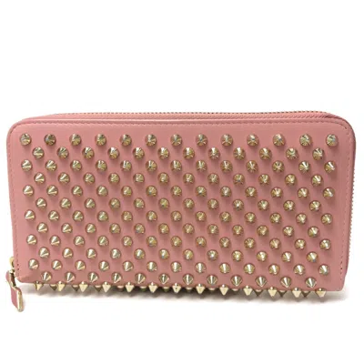 Pre-owned Christian Louboutin Pink Leather Long Wallet (bi-fold) ()