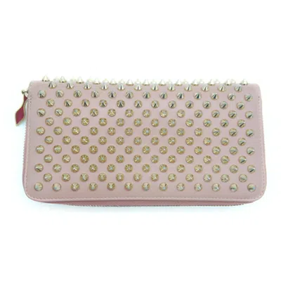 Pre-owned Christian Louboutin Pink Leather Long Wallet (bi-fold) ()
