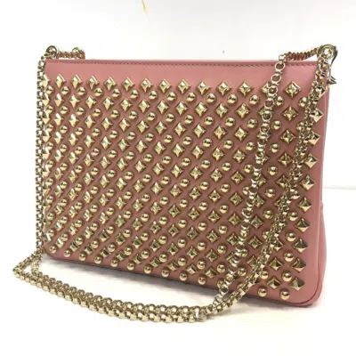 Pre-owned Christian Louboutin Pink Leather Shoulder Bag ()