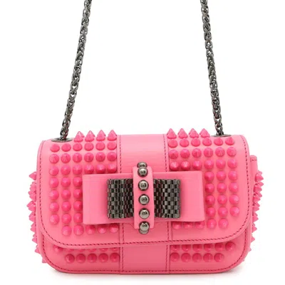 Pre-owned Christian Louboutin Pink Leather Shoulder Bag ()