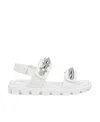 Christian Louboutin Pinned Flat Sandals In White