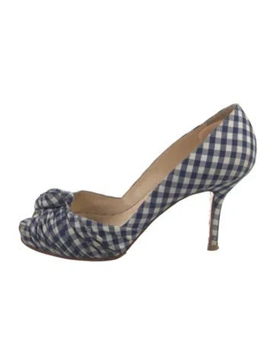 Pre-owned Christian Louboutin Plaid Print Pumps In Multi